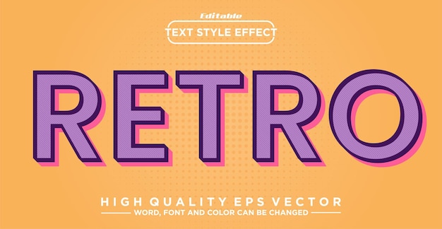 Editable text style effect Retro theme style