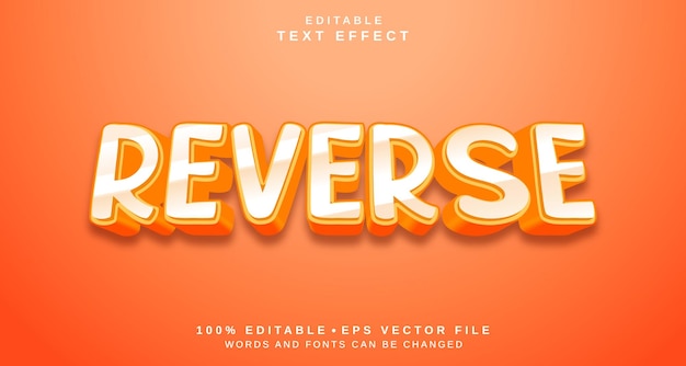 Editable text style effect reverse text style theme