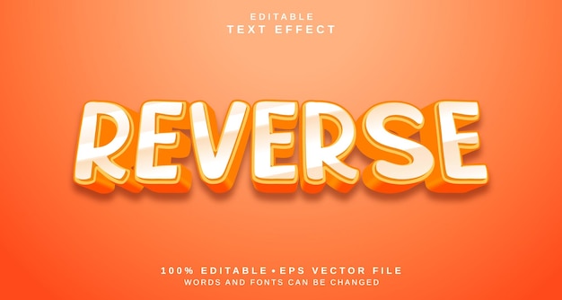 Editable text style effect Reverse text style theme