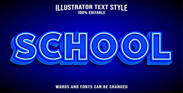 Editable text style effect school