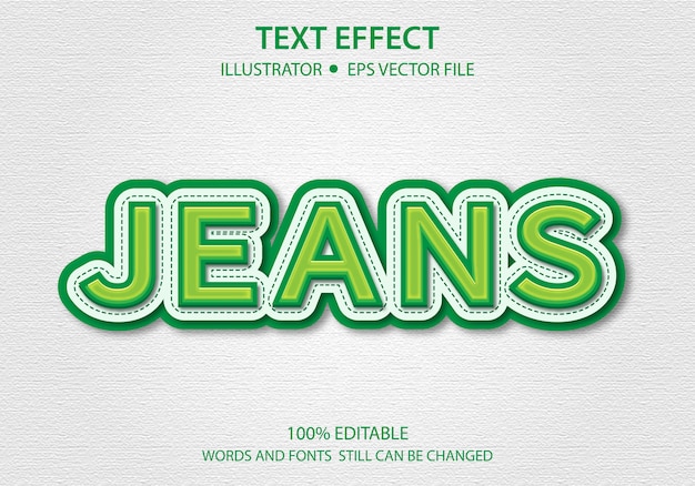 Editable text style effect sewing paper premium