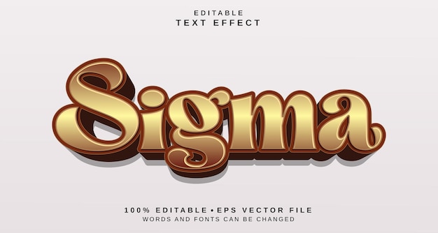 Эффект редактируемого стиля текста Тема стиля текста Sigma