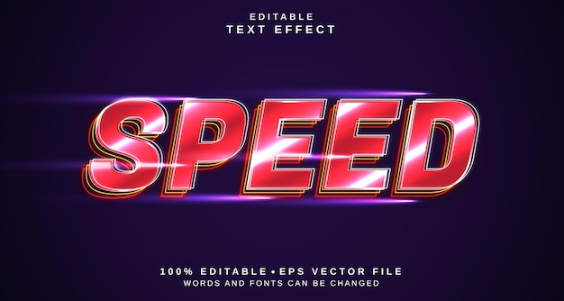 Vector editable text style effect speed text style theme