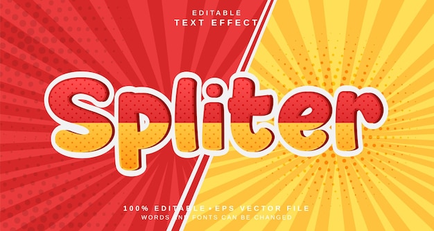 Editable text style effect Spliter text style theme