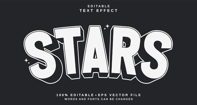 Editable text style effect stars text style theme