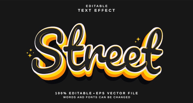 Vector editable text style effect street text style theme