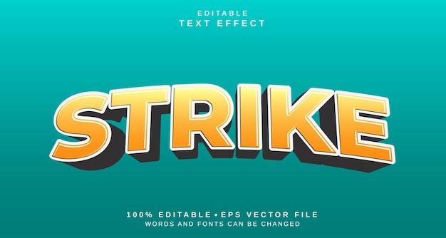 Editable text style effect Strike text style theme