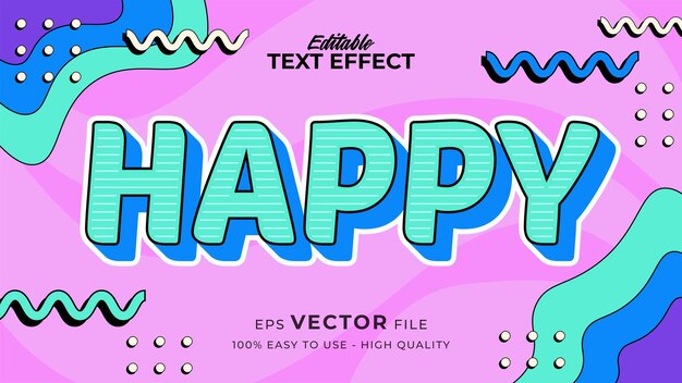 Vector editable text style effect summer retro old school cartoon text in groovy style theme