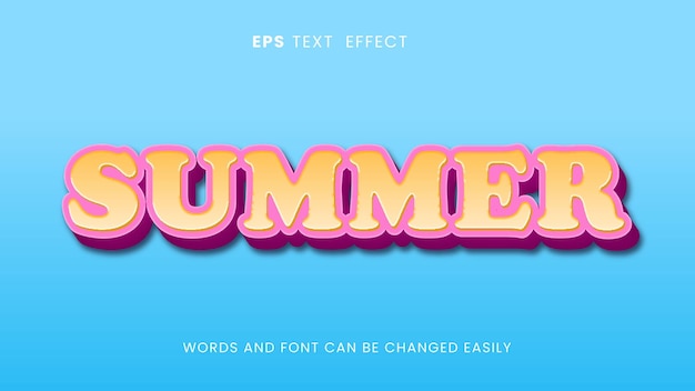 Editable text style effect summer text in a modern style theme