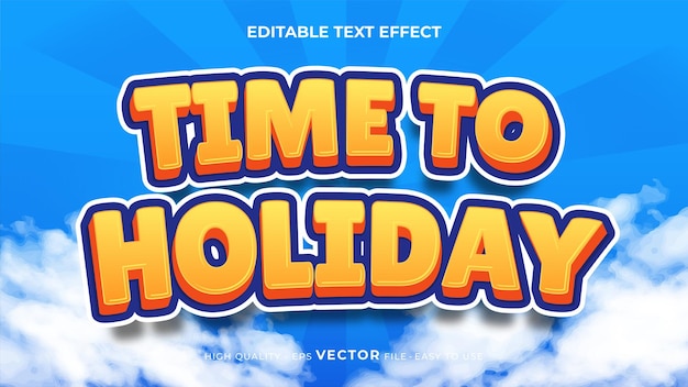 Vector editable text style effect summer time