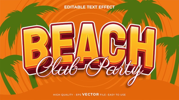 Vector editable text style effect summer time