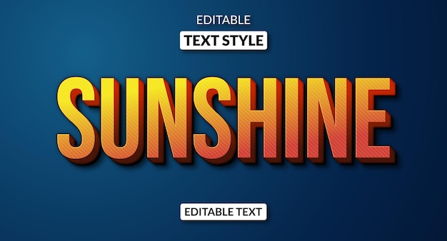 Editable text style effect sunshine orange gradient text effect