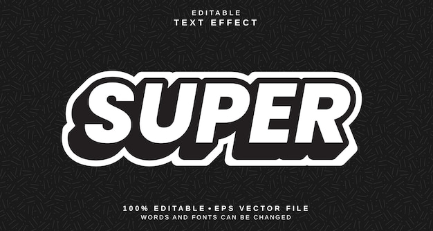 Editable text style effect Super text style theme