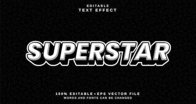 편집 가능한 텍스트 스타일 효과 Superstar 텍스트 스타일 테마