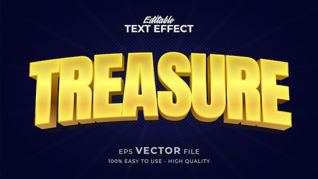 Vector editable text style effect - treasyre gold text style theme