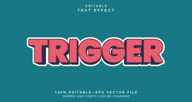 Vector editable text style effect trigger text style theme