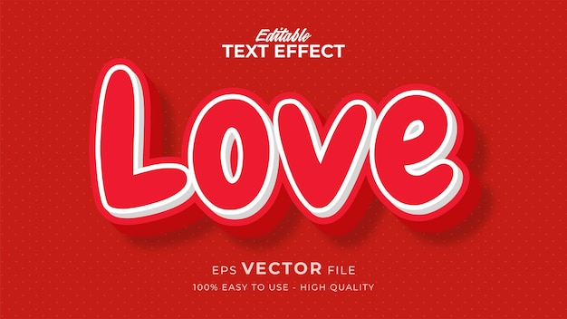 Editable text style effect  valentine text in modern style