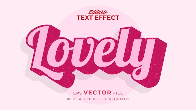 Editable text style effect  valentine text in modern style