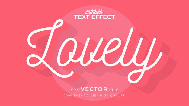 Editable text style effect  valentine text in modern style