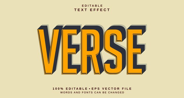 Vector editable text style effect verse text style theme