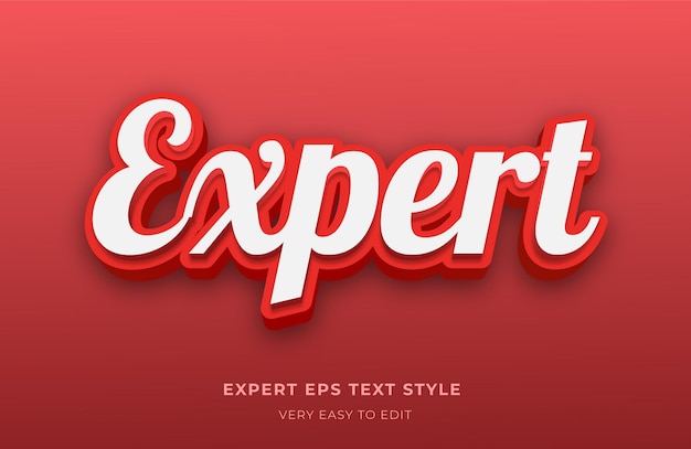 Editable text style effect with expert red color calligraphy