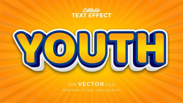 Editable text style effect - youth comic text style theme