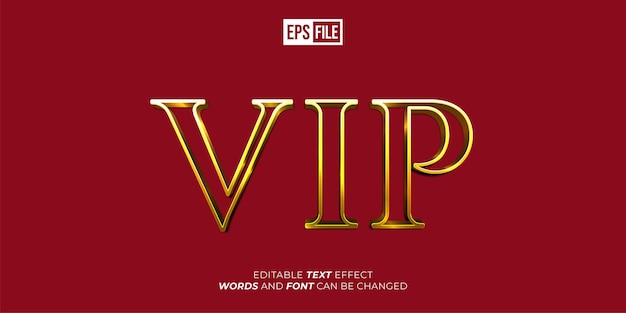 Editable text VIP gold style editable text effect