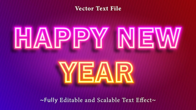 Vector editable text with neon light effect