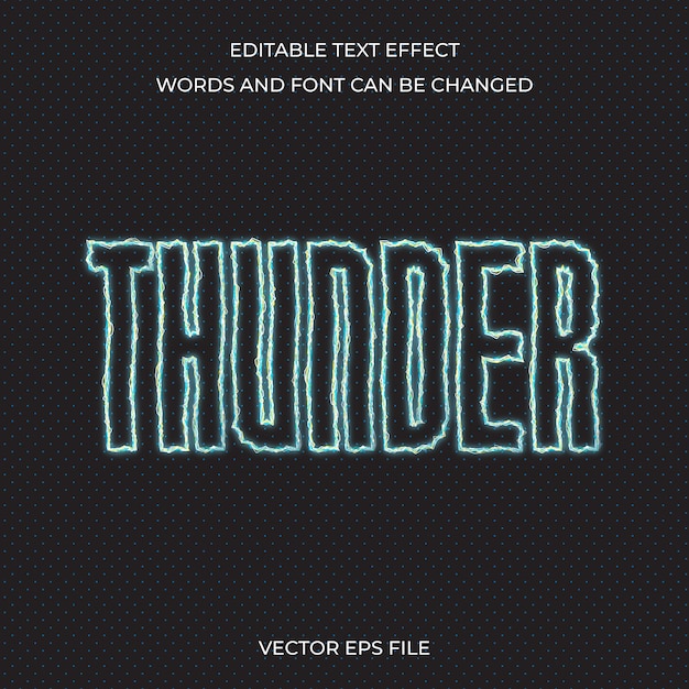 Vector editable thunder text effect