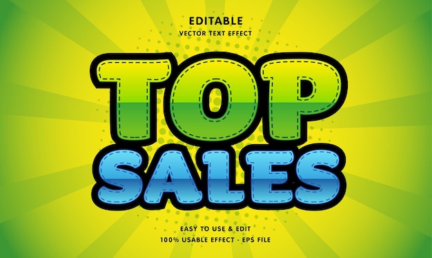 editable top sales vector text effect