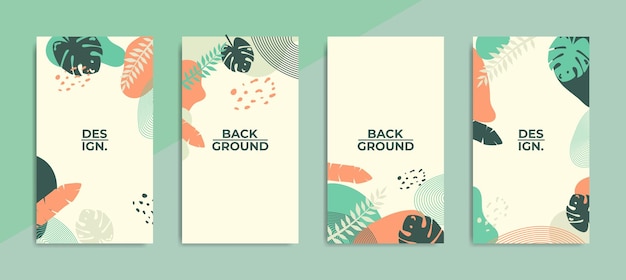 Vector editable trendy background template for social media stories