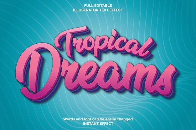 Vector editable tropical text effect