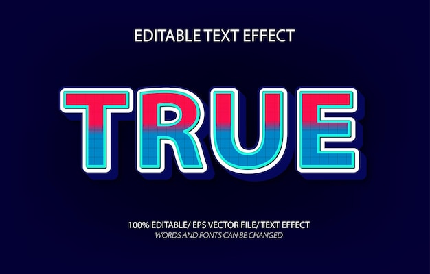 editable true text effect