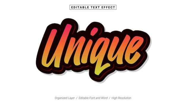 Vector editable unique font typography template text effect style lettering vector illustration