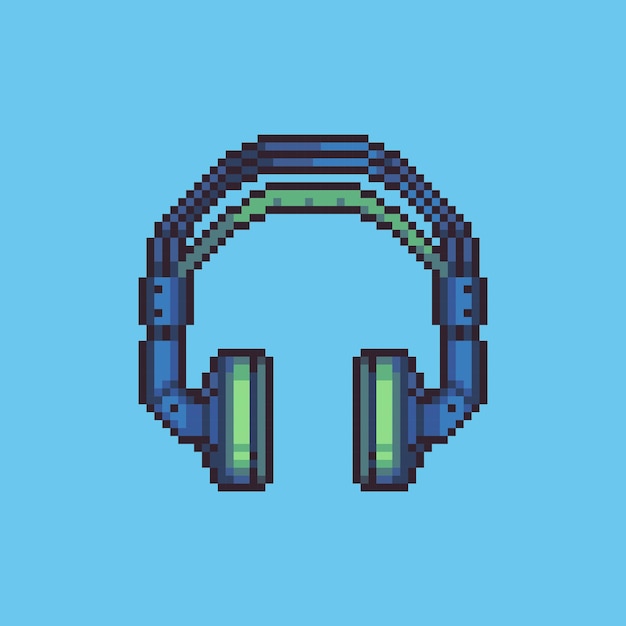 Premium Vector Editable vector headset pixel art illustration