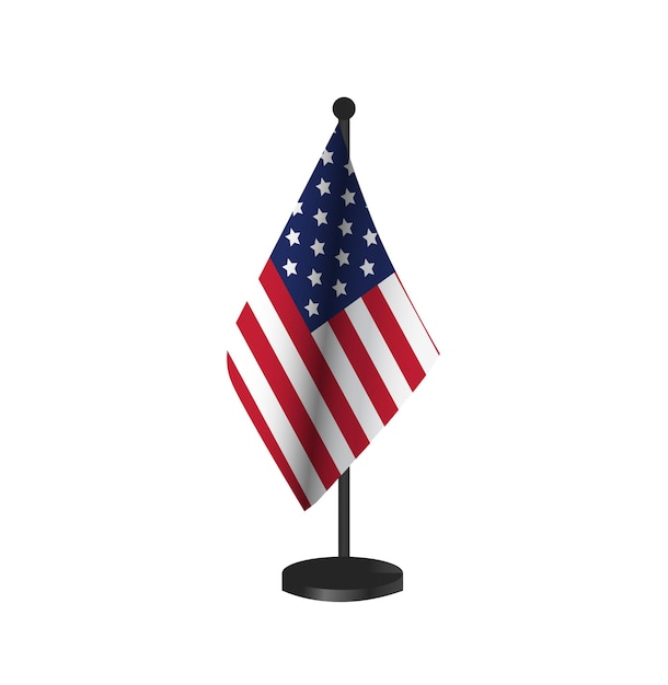 Vector editable vector illustration of usa flag on white background