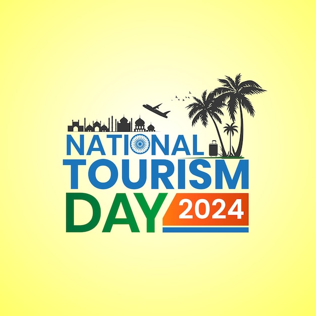Vettore l'immagine vettoriale modificabile della giornata nazionale del turismo può essere utilizzata per banner, poster e social media