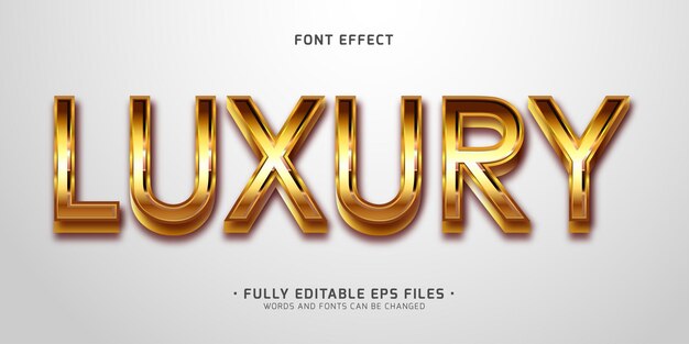 editable vector luxury style gold text effect