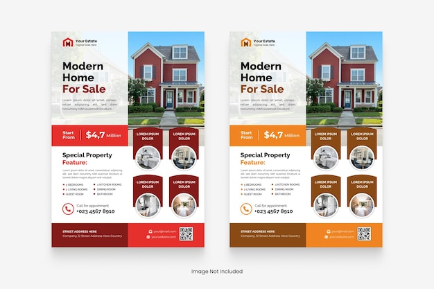 Editable vector real estate house flyer and poster template