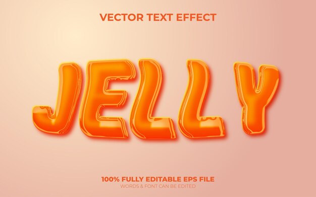 Vector editable vector realistic jelly text effect editable eps