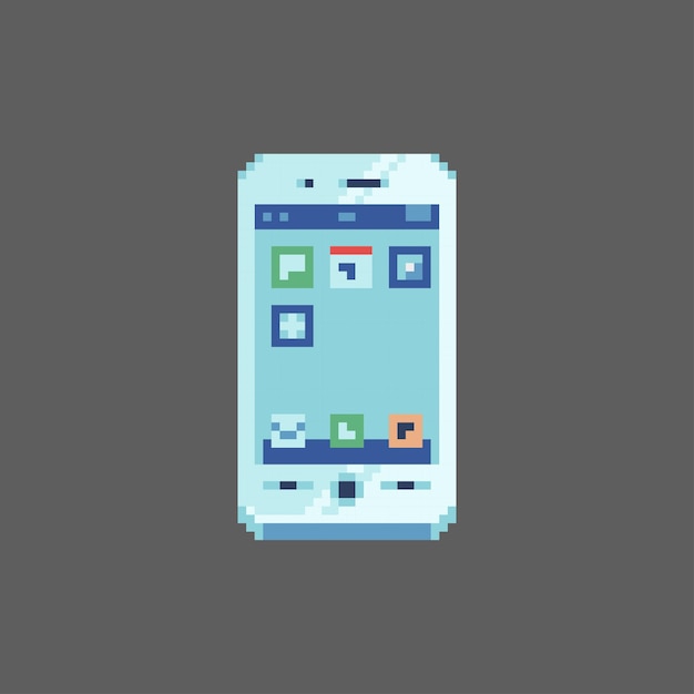 Editable vector smartphone pixel art illustration for game development game asset web asset