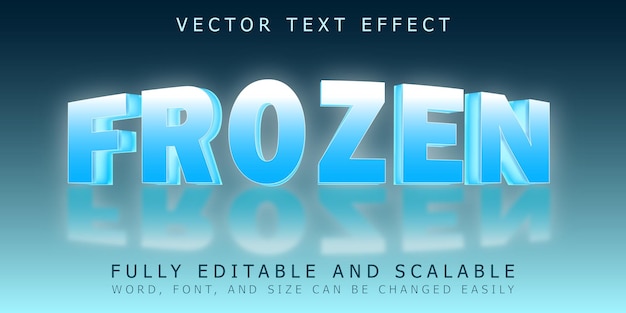 Vector editable vector text effect frozen theme