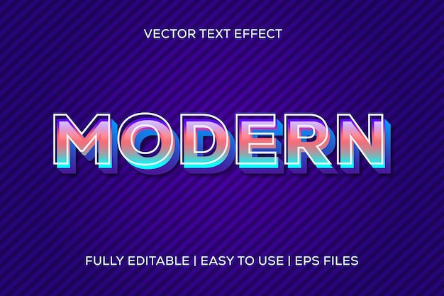 Effetto testo vettoriale modificabile moderno. file eps completamente modificabili, facili da usare