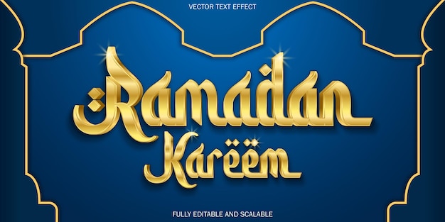 Vector editable vector text effect ramadan theme