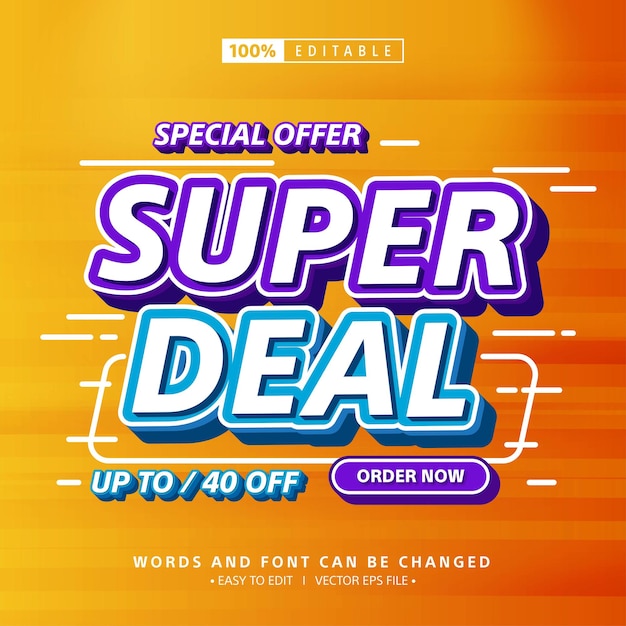 Editable Vector Text Effect Super Deal