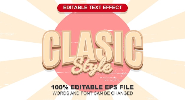 Editable vector text effect template in classic vintage style