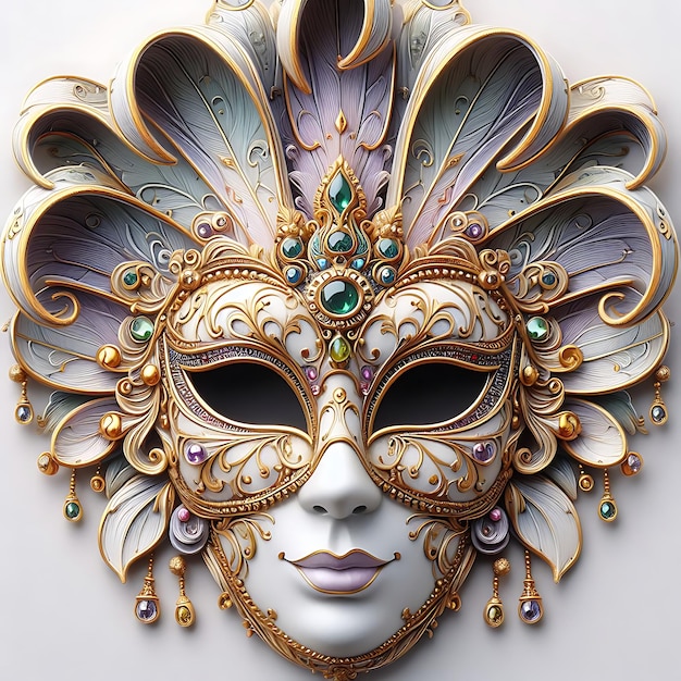 Vector editable venetian and masquerade mask for brasilia carnival festival