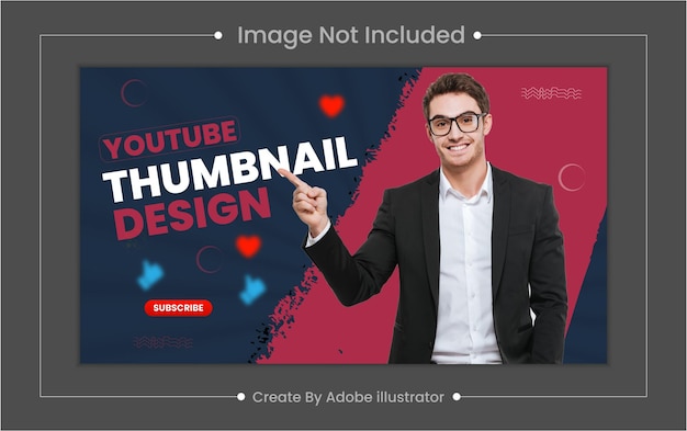 Vector editable video thumbnail template design for any kind of video