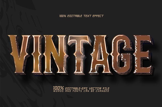 Vector editable vintage old text effect