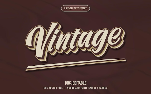 Vector editable vintage retro 70s and 80s text effects